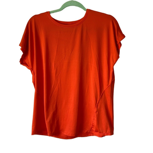 Mens Workout Moisture Wicking Orange Exercise Shirt